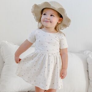 Colored organics Stella Short Sleeve Swing Dress in rose floral ballet color